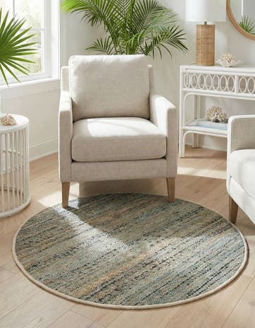 3' 1 x 3' 1 Hand Woven Palm Beach Jute Round Rug
