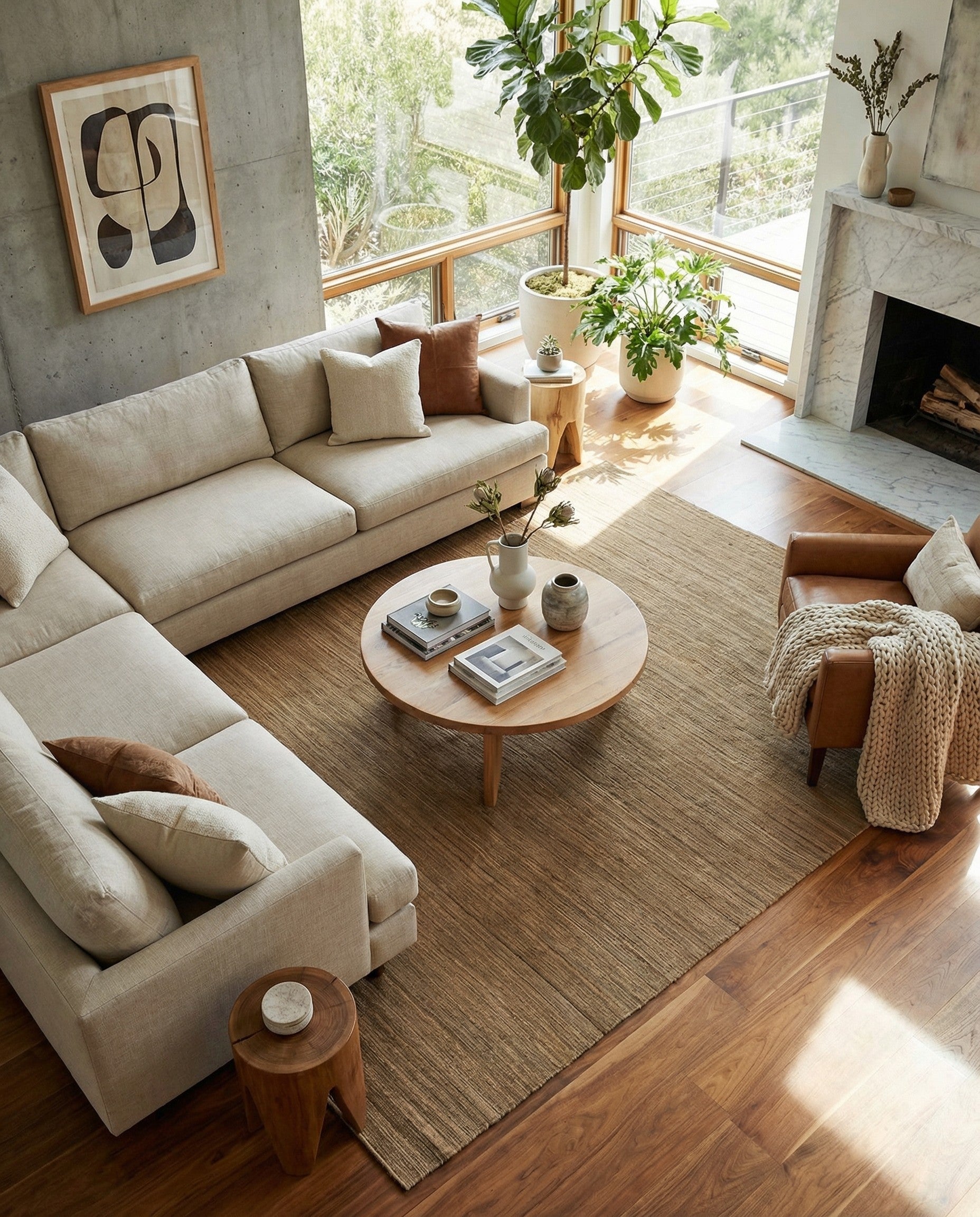 6' 10 x 9' 3 Hand Woven Kilim Modern Wool Rug