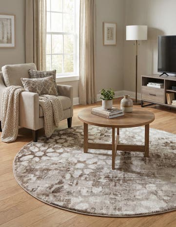 Brown Monte Carlo Round Rug