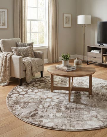 Brown Monte Carlo Round Rug