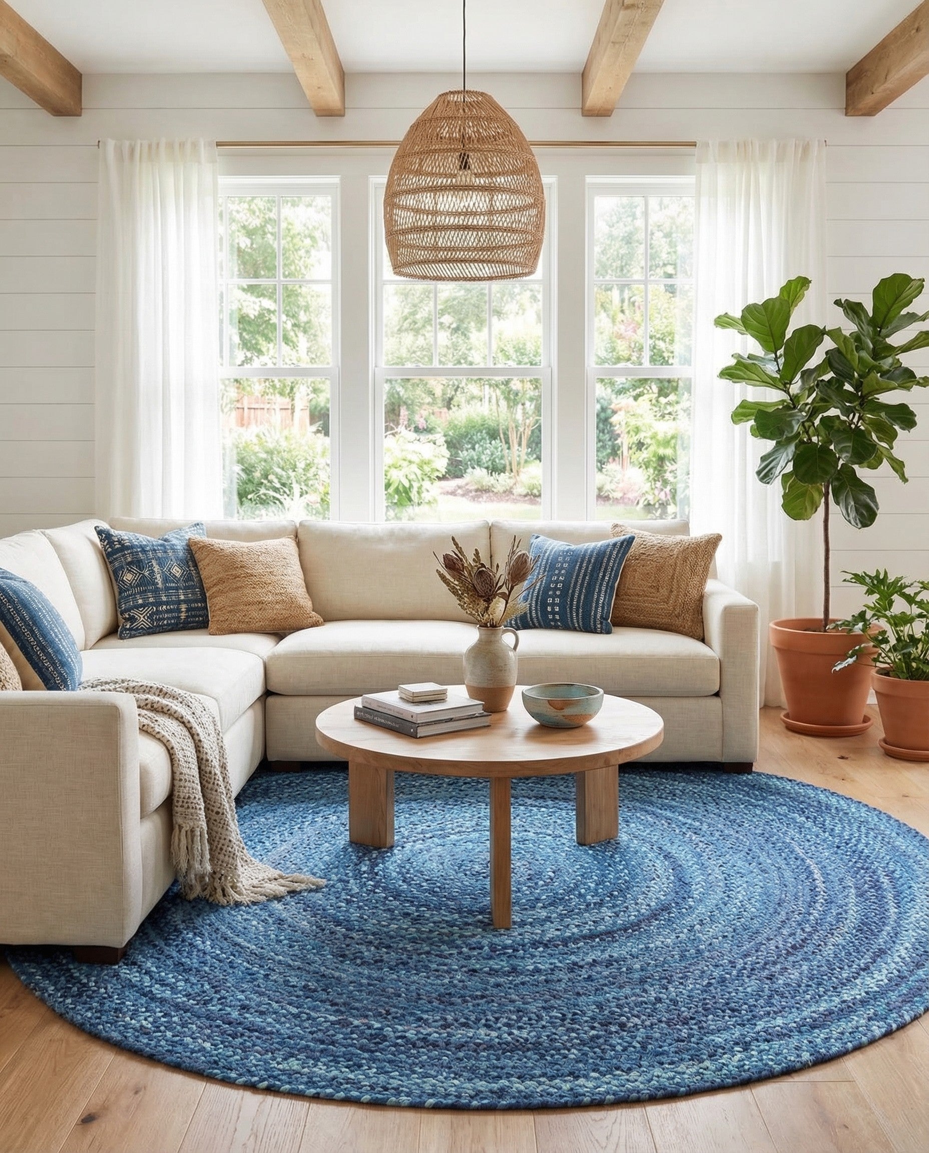 8' x 8' Handmade Braided Chindi Round Rug