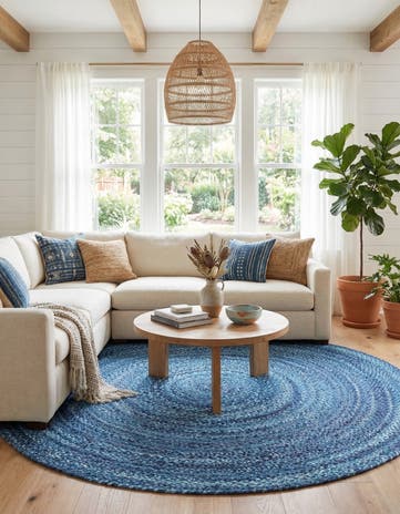 8' x 8' Handmade Braided Chindi Round Rug