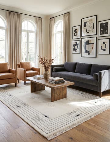 4' 8 x 6' 8 Hand Knotted Darya Wool Rug