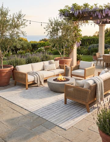 Light Gray Easy-Clean Sabrina Soto Ola Indoor / Outdoor Rug
