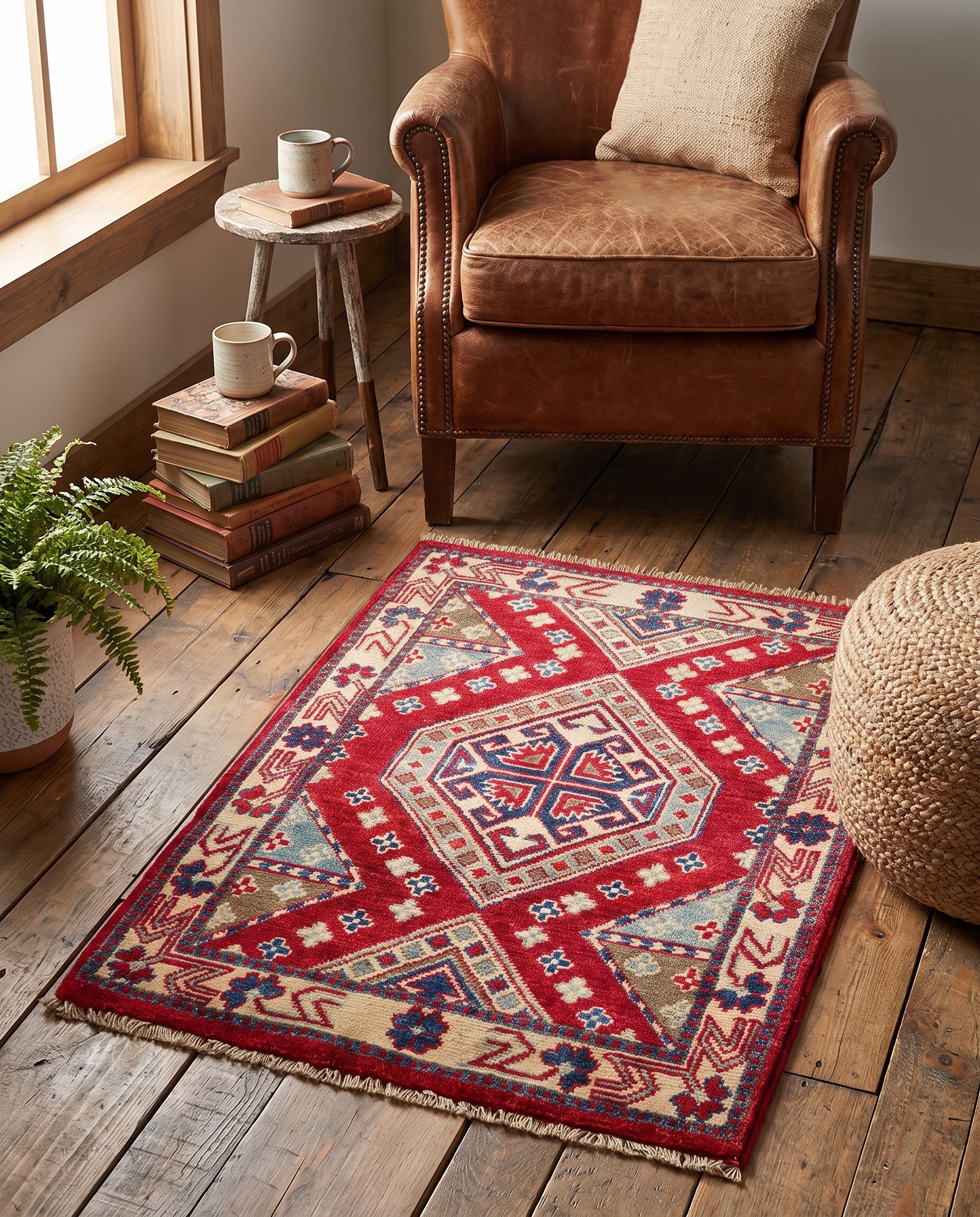 2' x 2' 10 Hand Knotted Kazak Rug