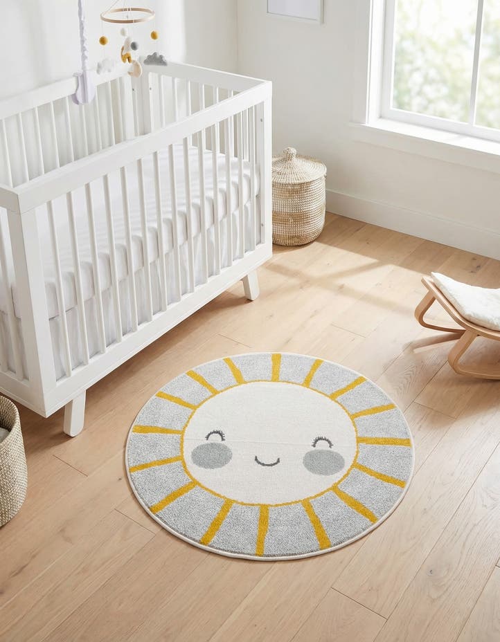 3' 3 x 3' 3 Sun Whimsy Kids Round Rug