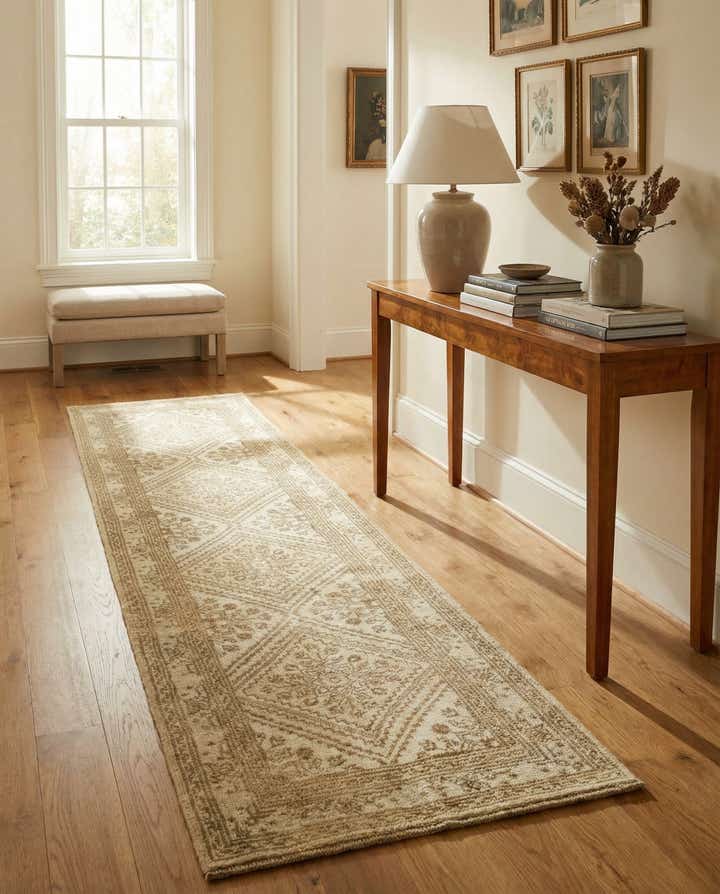 2' 6 x 10' 3 Hand Knotted Oushak Wool Runner Rug