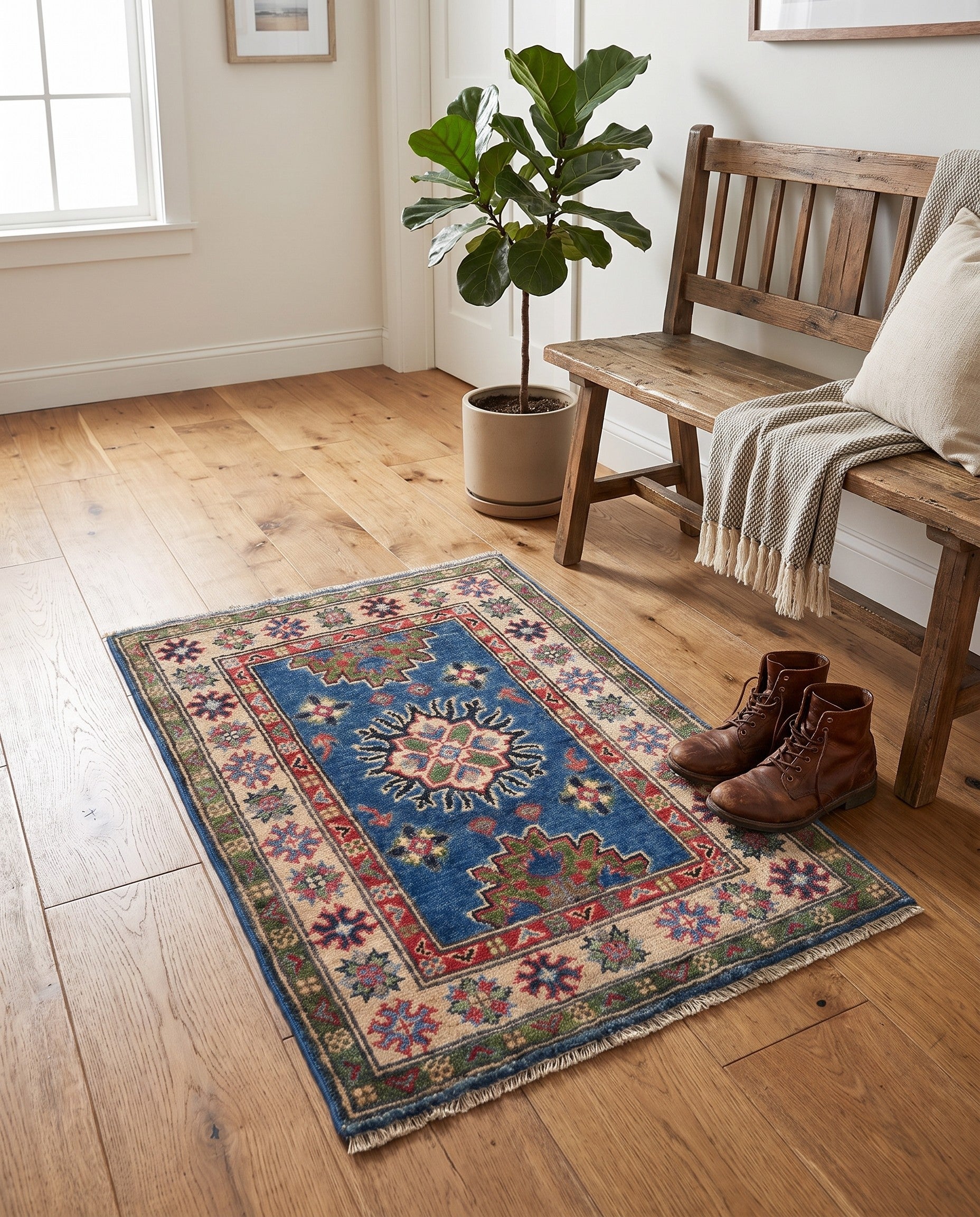 2' x 2' 11 Hand Knotted Kazak Rug