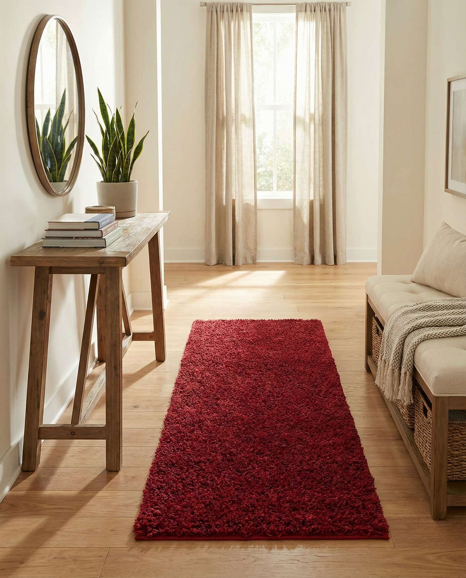 2' x 5' Solid Shag Runner Rug
