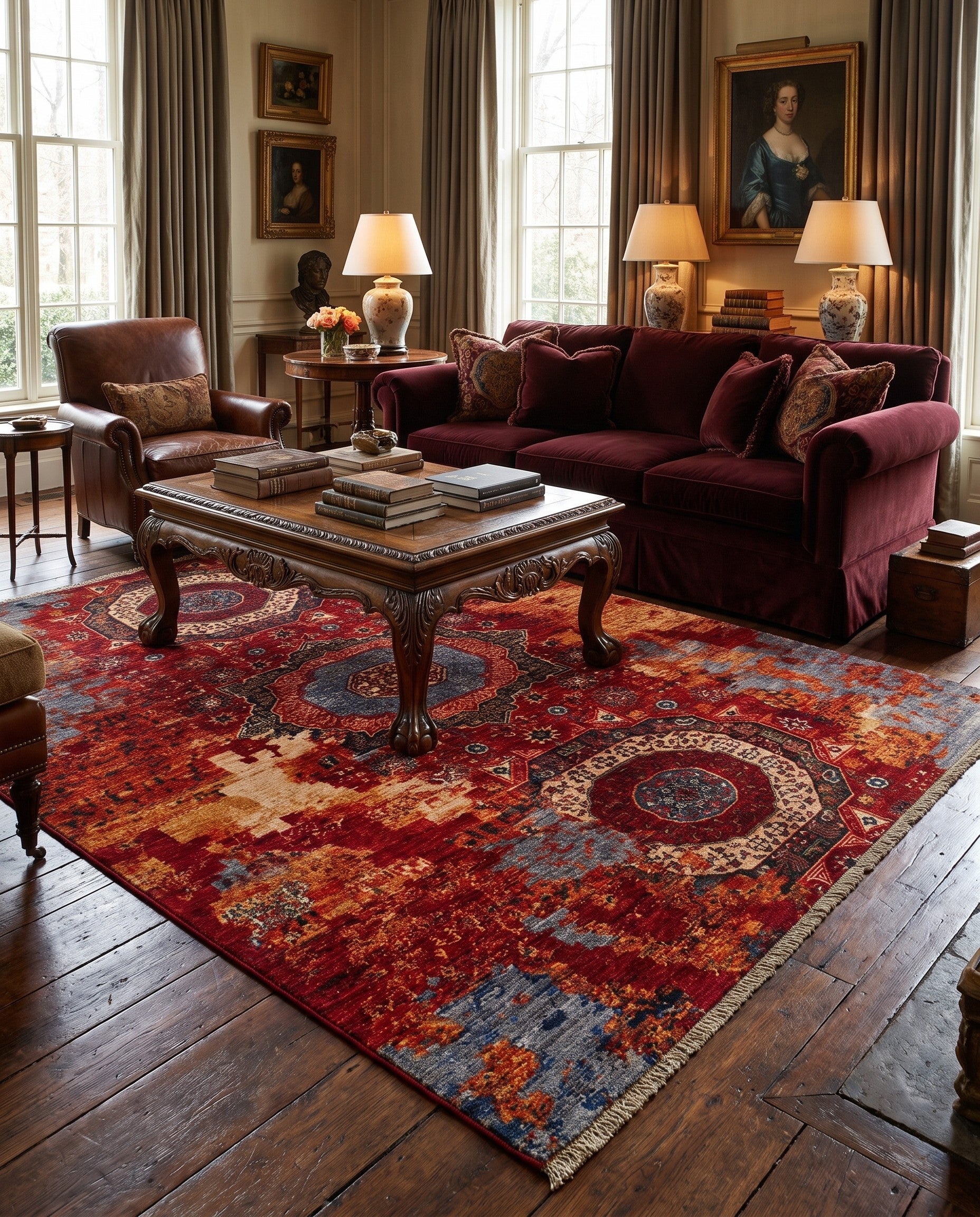 5' 2 x 7' 2 Hand Knotted Mamluk Ziegler Rug