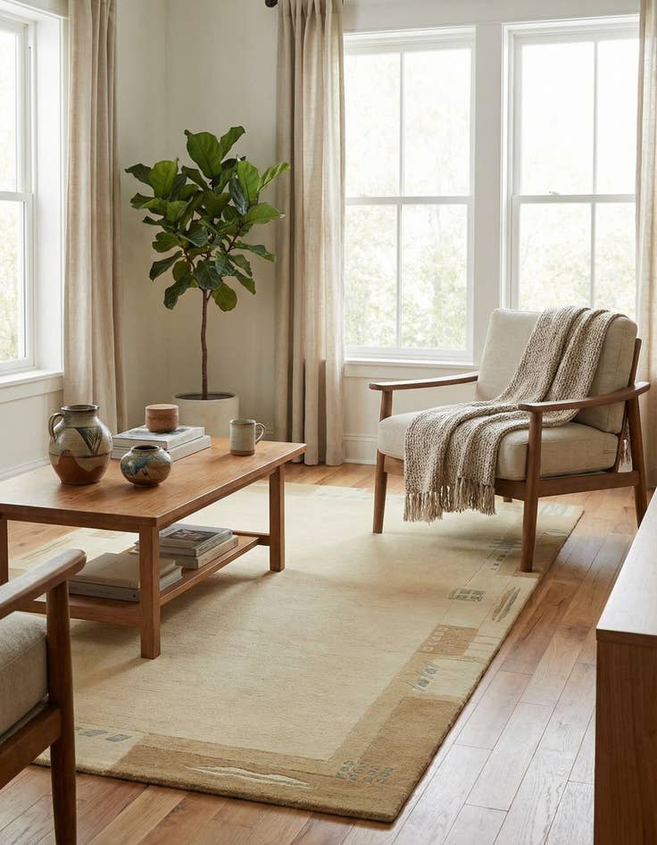 Detail image of 4' x 5' 10 Hand Knotted Nepal Wool Rug