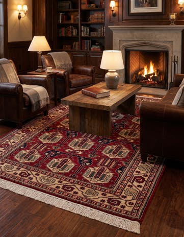 4' 1 x 7' 1 Hand Knotted Kazak Oriental Wool Rug
