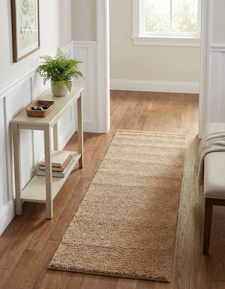 Detail image of 2' 2 x 6' 7 Solid Frieze Runner Rug