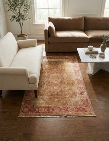 4' 2 x 6' 1 Hand Knotted Ultra Vintage Persian Wool Rug