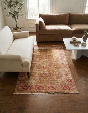 4' 2 x 6' 1 Hand Knotted Ultra Vintage Persian Wool Rug