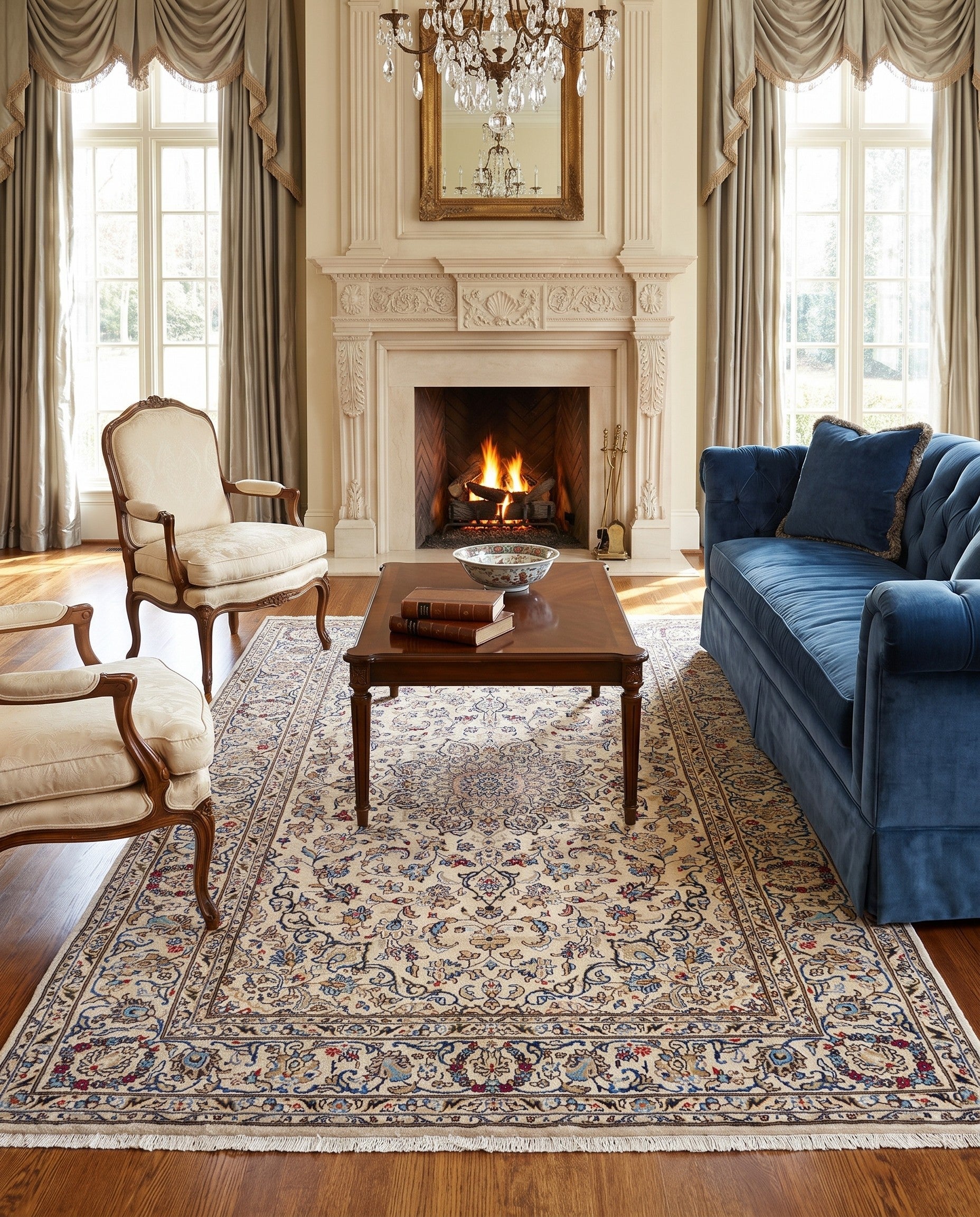6' 5 x 10' 2 Kashan Wool Rug