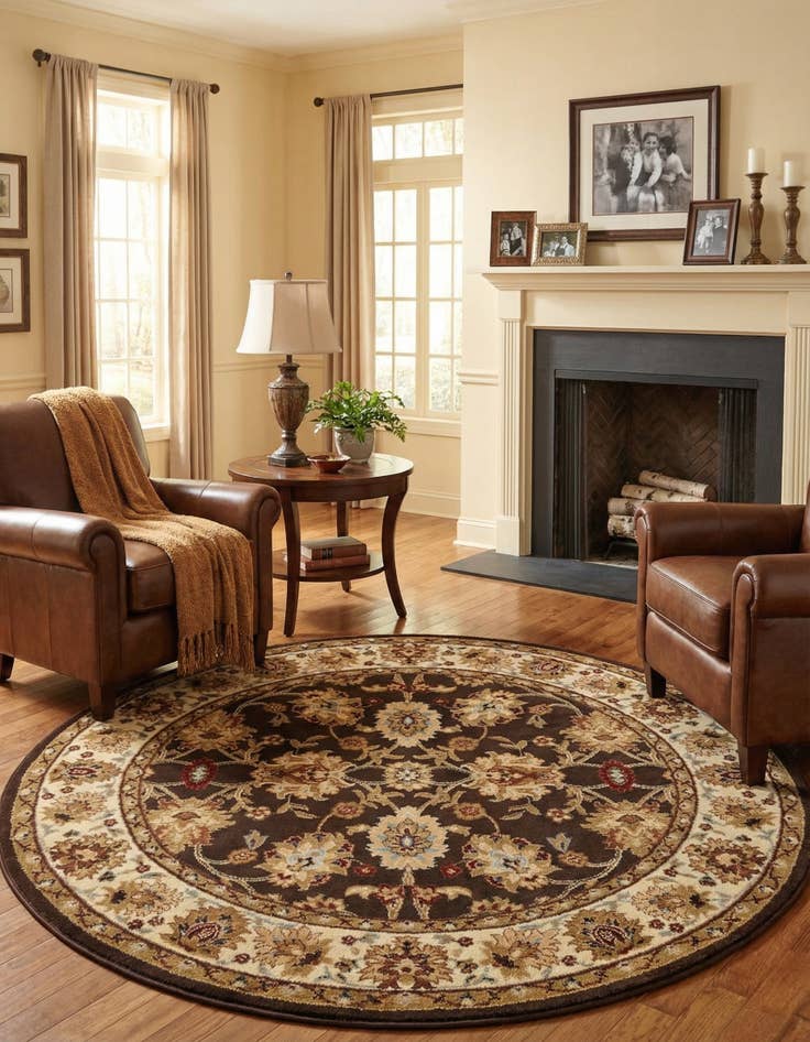 Detail image of 6' x 6' Classic Agra Round Rug