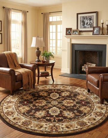 Brown Aditi Round Rug