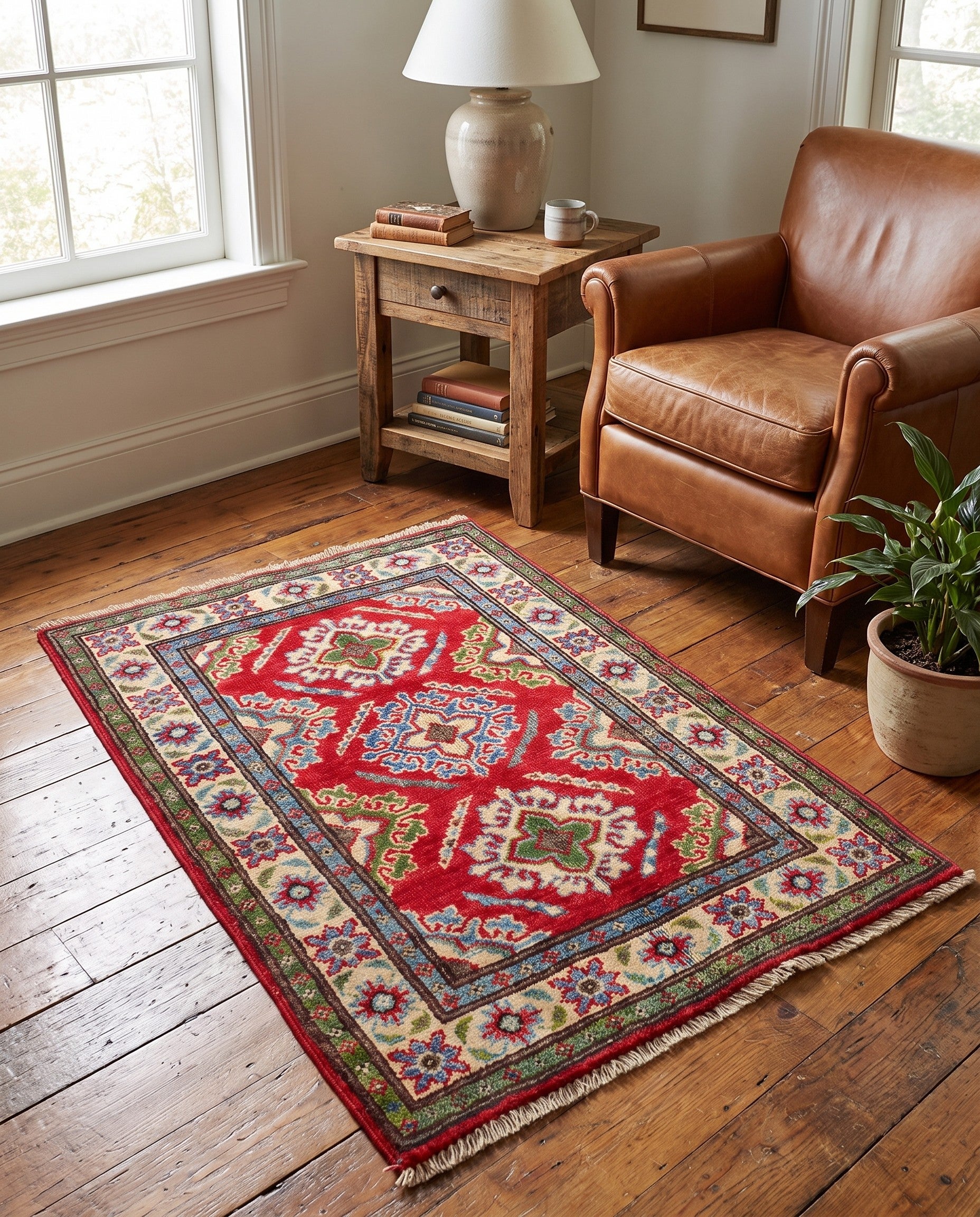 2' x 2' 11 Hand Knotted Kazak Rug