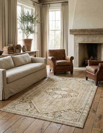 3' 9 x 6' 1 Hand Knotted Oushak Wool Rug