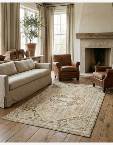 3' 9 x 6' 1 Hand Knotted Oushak Wool Rug