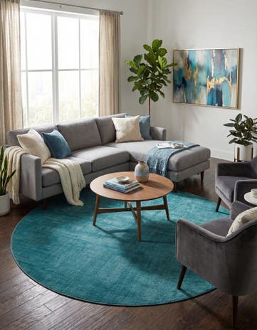 Turquoise SoHo Round Rug