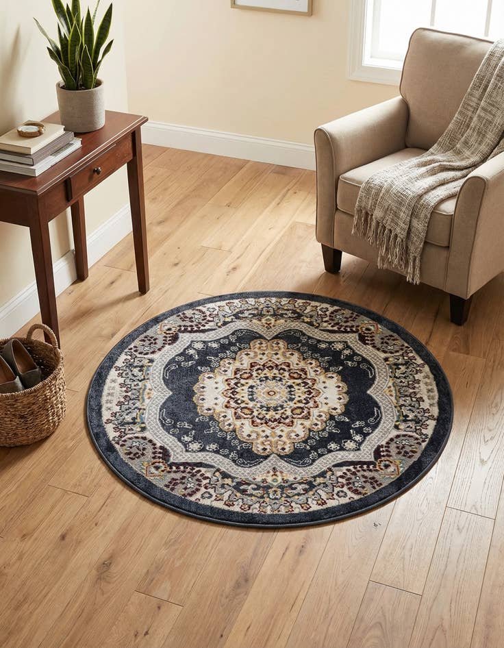 Detail image of 3' 3 x 3' 3 Kamala Washable Round Rug