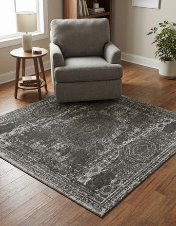 Dark Gray Bexley Square Rug