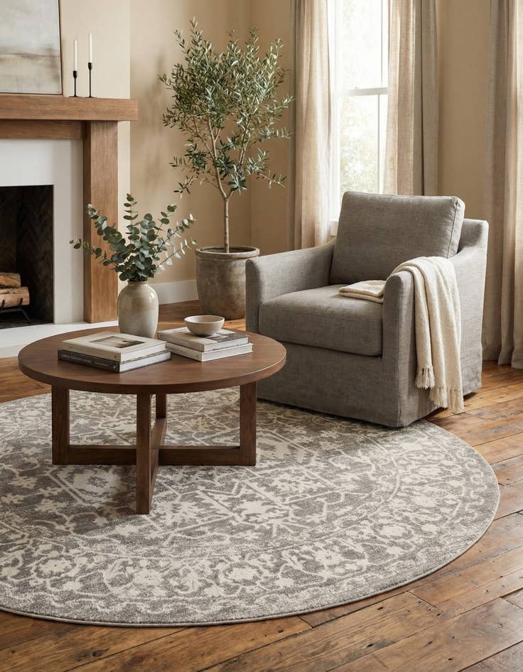 Detail image of 6' x 6' Modern Classical Round Rug