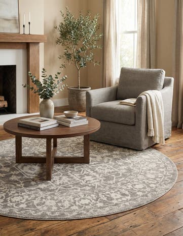 6' x 6' Modern Classical Round Rug