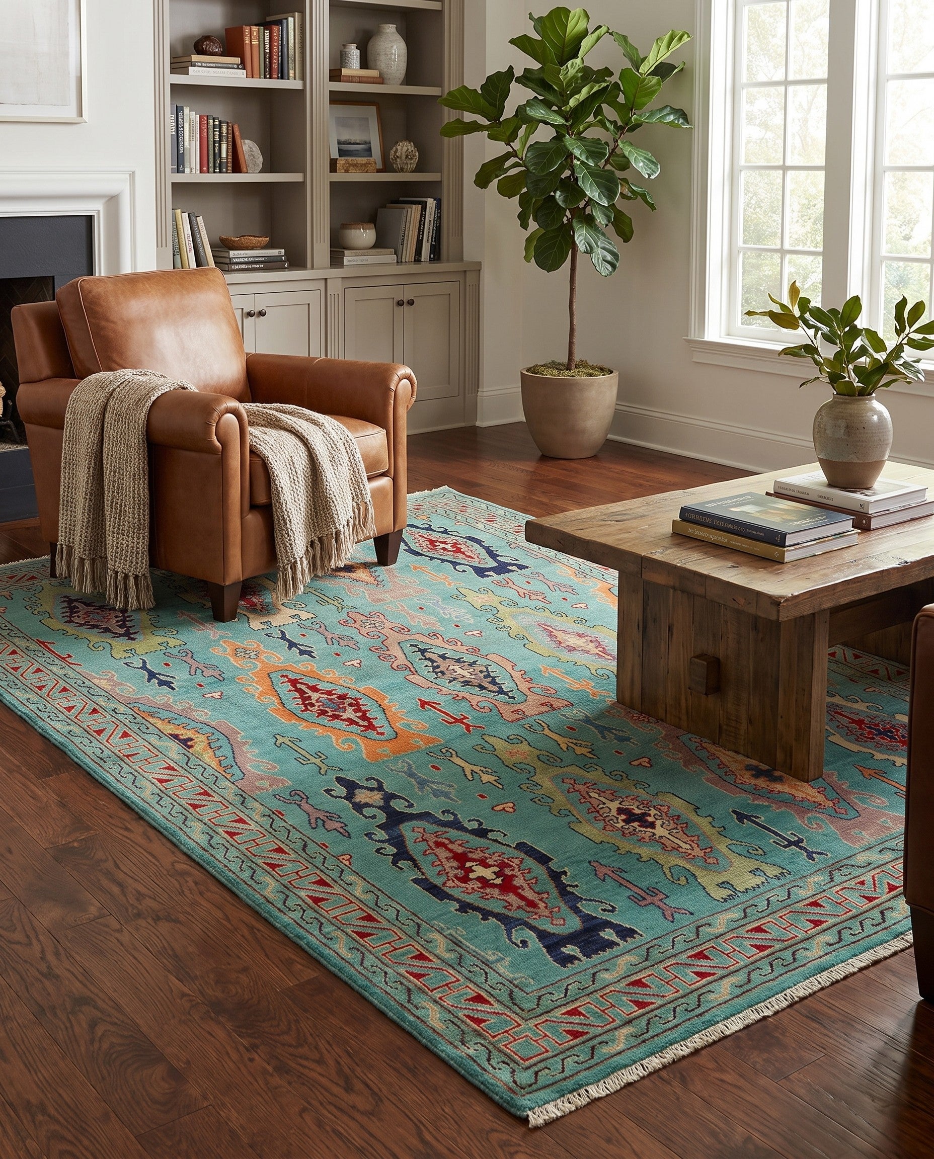 5' 9 x 8' Hand Knotted Kazak Rug