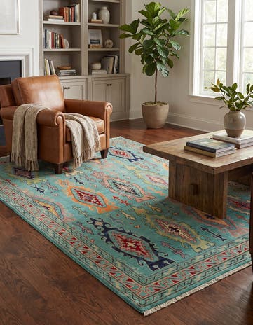 5' 9 x 8' Hand Knotted Kazak Rug