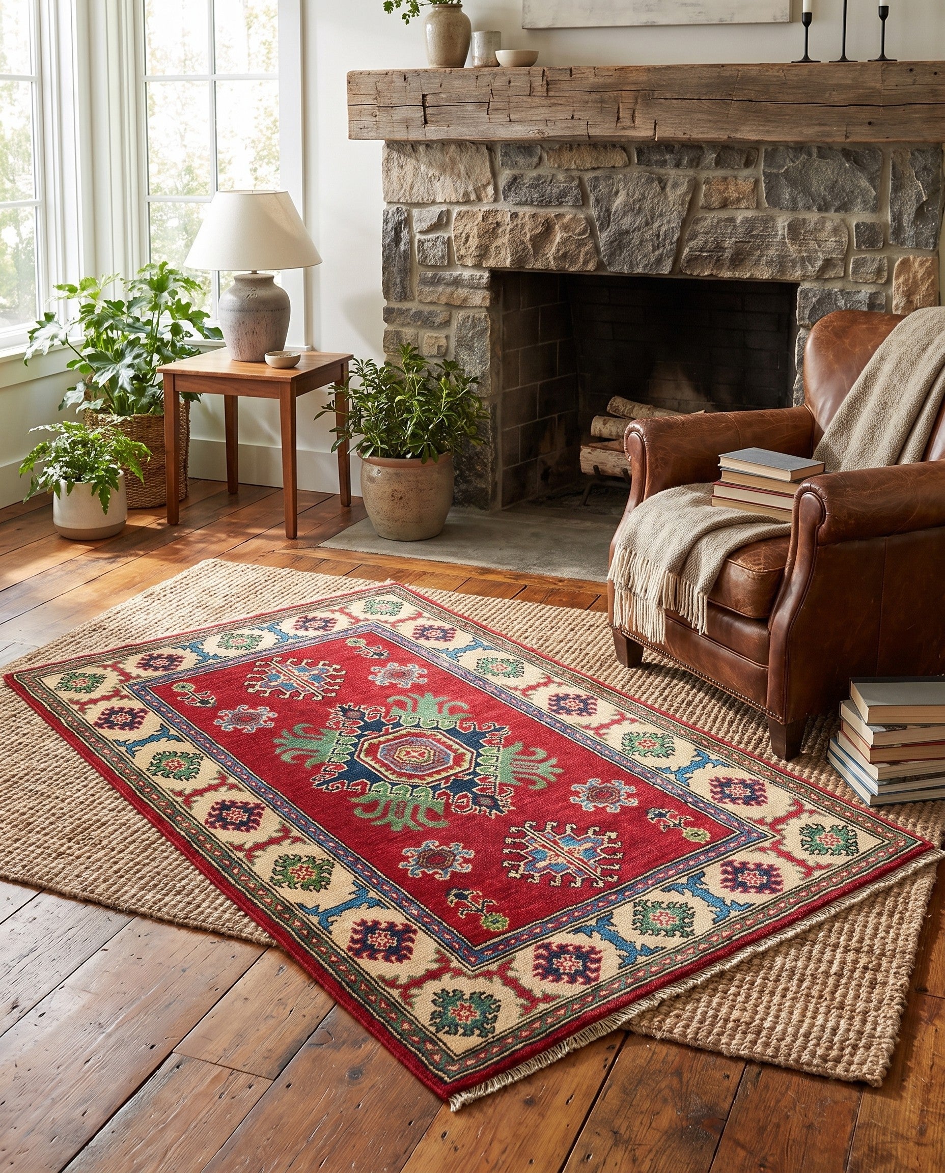 2' 7 x 4' Hand Knotted Kazak Rug