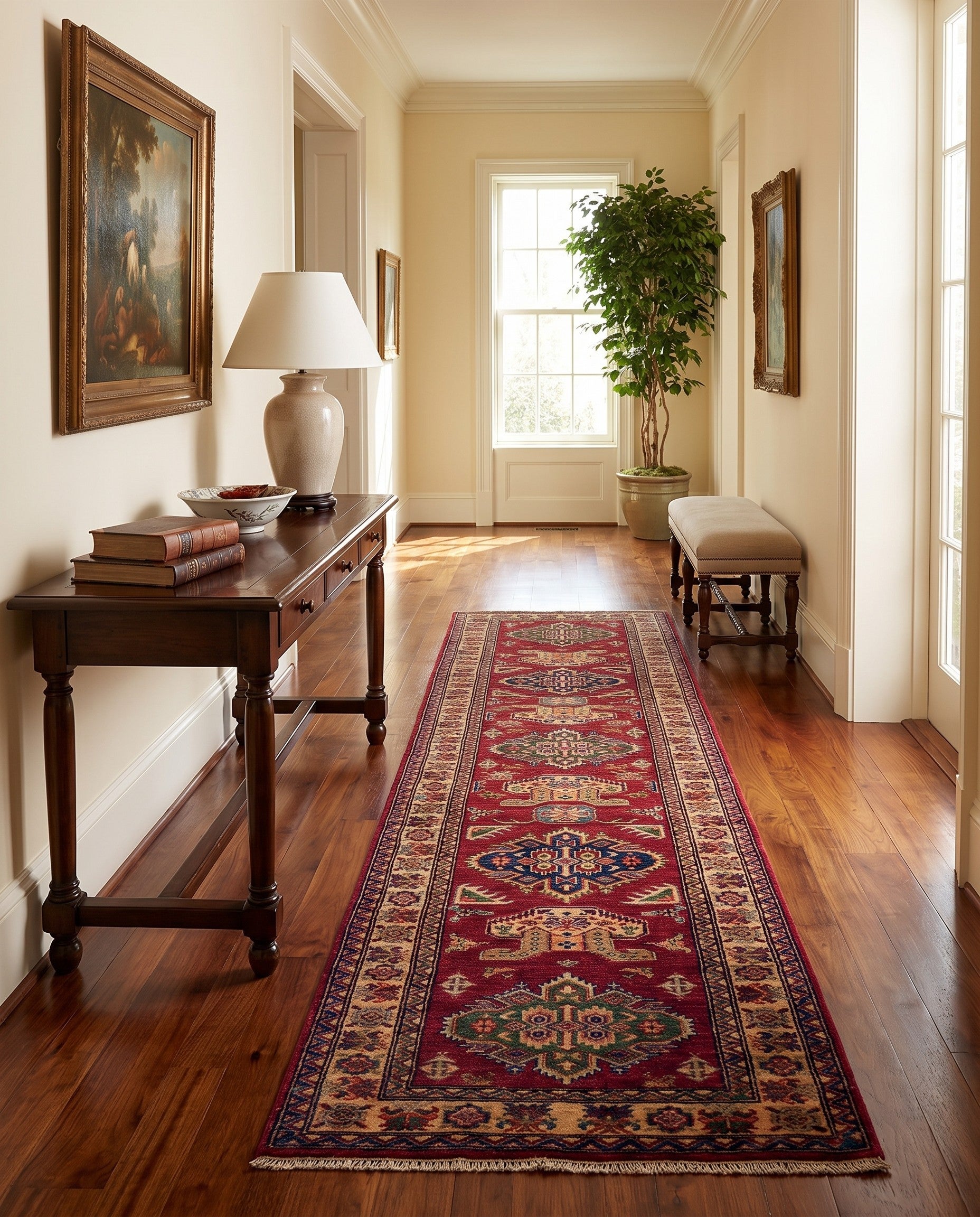 2' 5 x 10' Hand Knotted Kazak Runner Rug