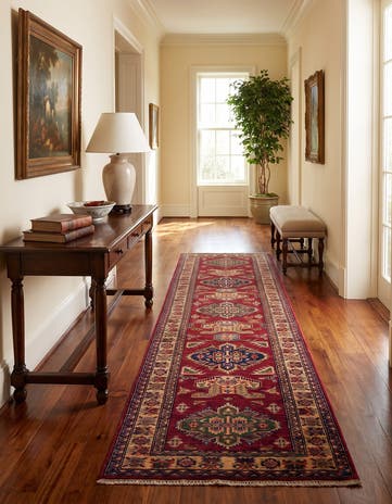 2' 5 x 10' Hand Knotted Kazak Runner Rug