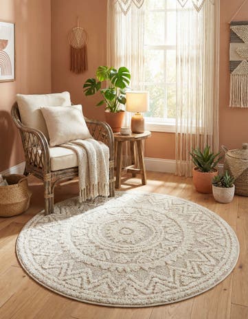 4' x 4' Boho Round Rug