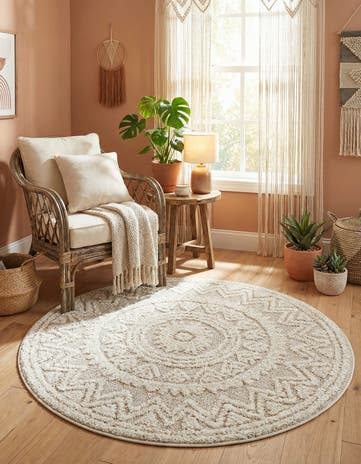 4' x 4' Boho Round Rug