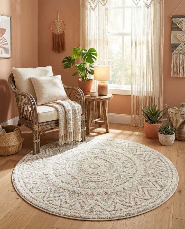 4' x 4' Boho Round Rug