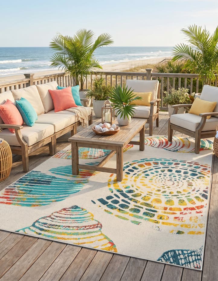 7' 10 x 10' Easy-Clean Coastal Indoor / Outdoo...
