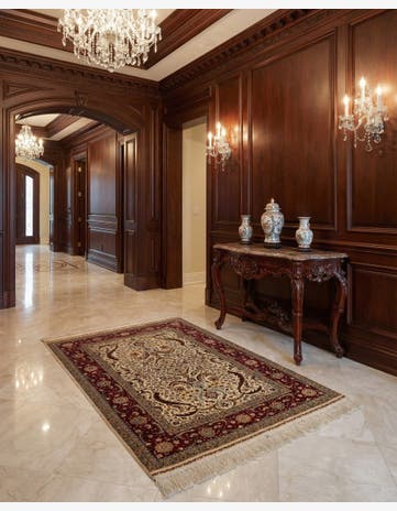 2' 11 x 4' 8 Hereke Silk Runner Rug