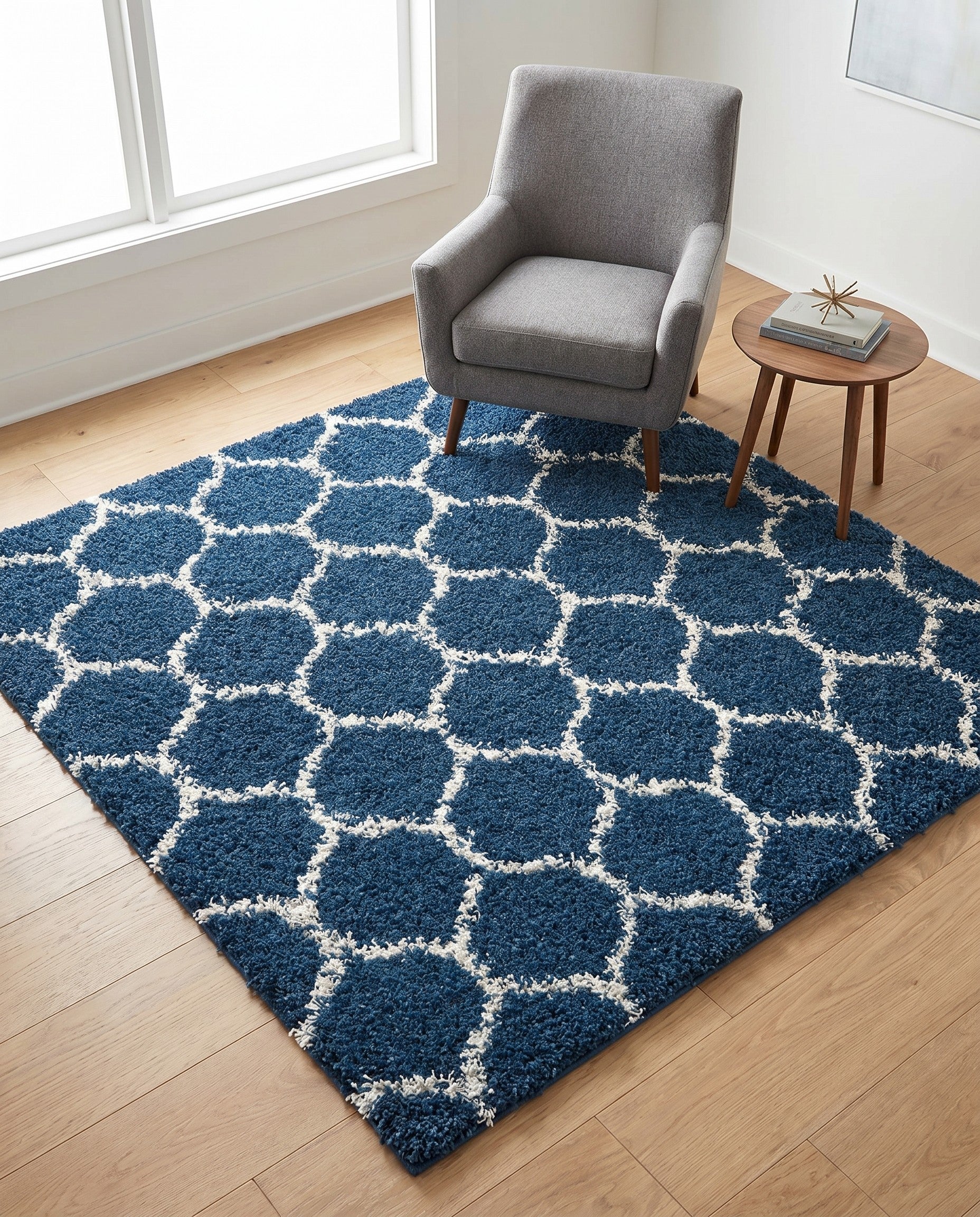 6' x 6' Lattice Shag Square Rug