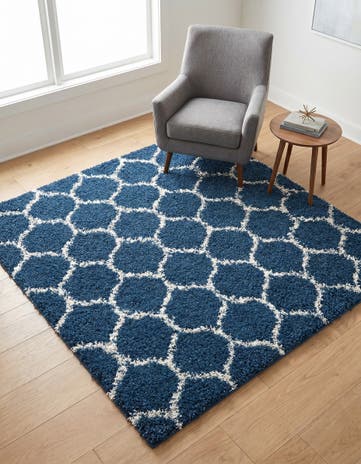 6' x 6' Lattice Shag Square Rug