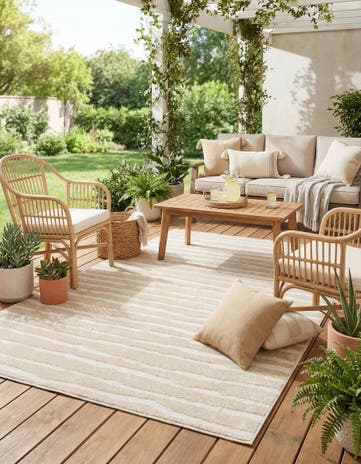 Beige Easy-Clean Sabrina Soto Ola Indoor / Outdoor Rug
