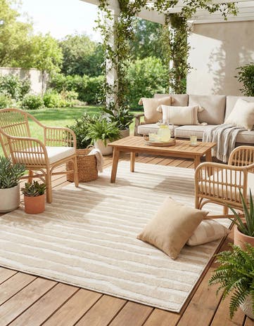 Beige Easy-Clean Sabrina Soto Ola Indoor / Outdoor Rug