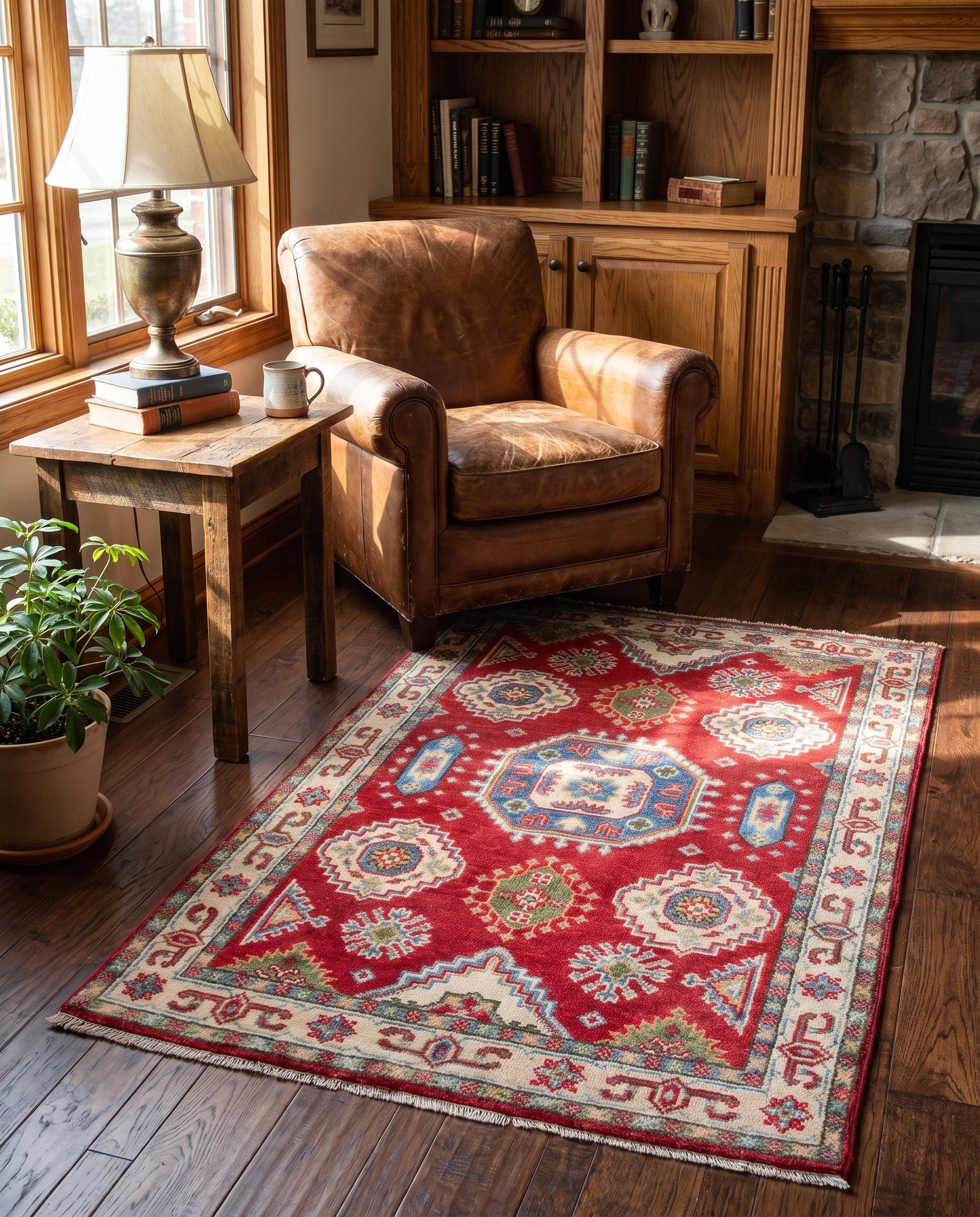 2' 7 x 4' 3 Hand Knotted Kazak Rug