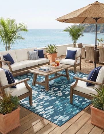 7' 10 x 10' Easy-Clean Coastal Indoor / Outdoor Rug