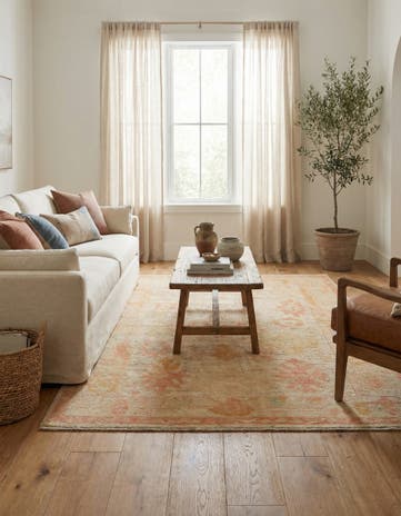 5' 1 x 7' 1 Hand Knotted Oushak Wool Rug