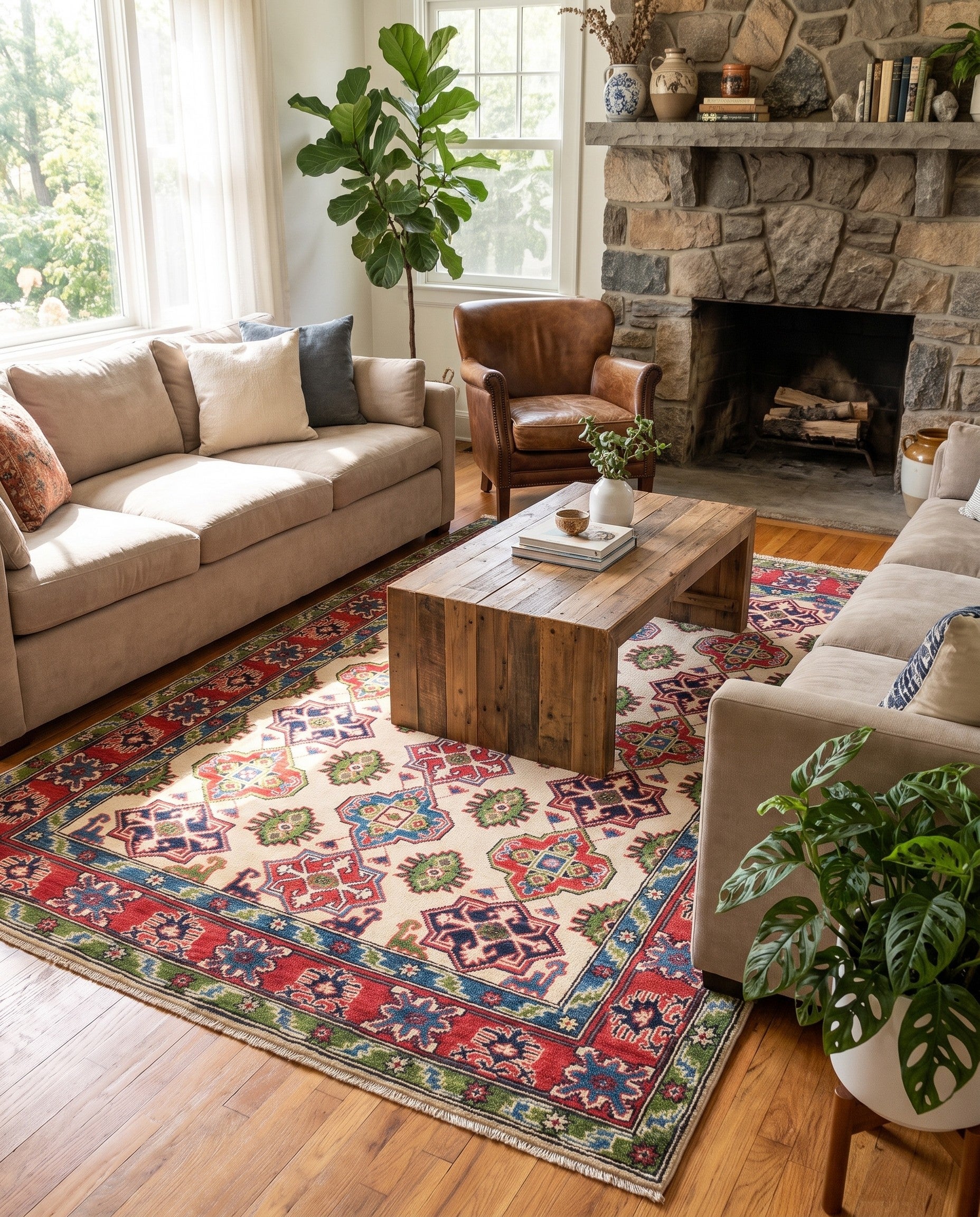 5' 1 x 7' 5 Hand Knotted Kazak Rug