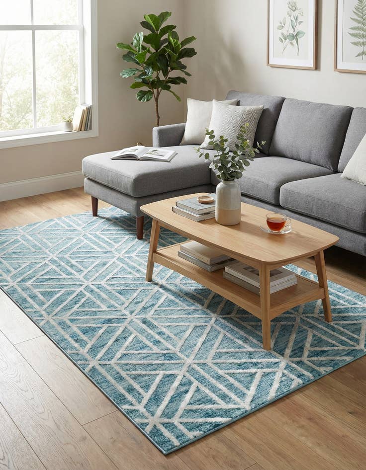 Detail image of 5' x 8' Lattice Trellis Rug