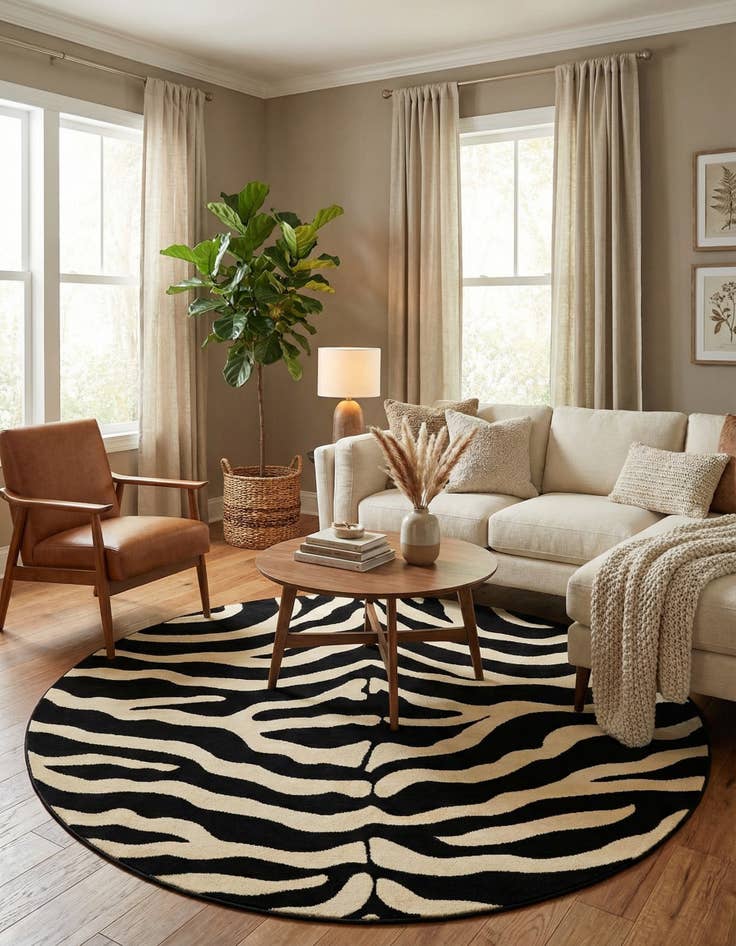 Detail image of 6' 1 x 6' 1 Safari Round Rug